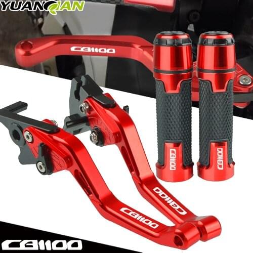 Motorcycle Folding Extendable Brake clutch levers + 7/8"22MM Handle Hand Grips ends For Honda CB1100 CB 1100 2013 2014 2015 2016