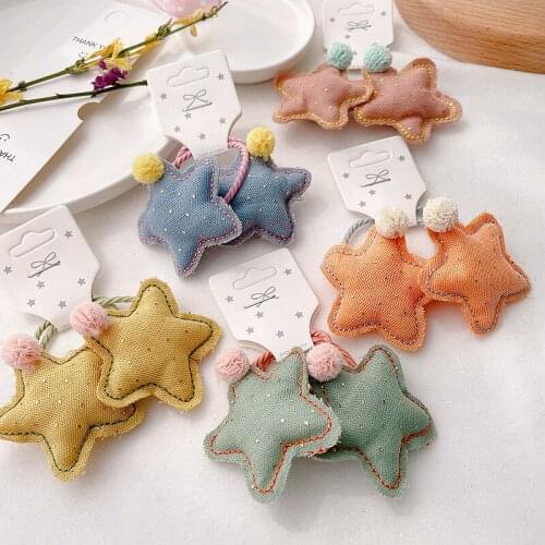 2 Piece Elastic Hair Bands Baby Girls Hair Accessories Set Cute Hair Ring Children Hair Styling Tools Headdress Headwear