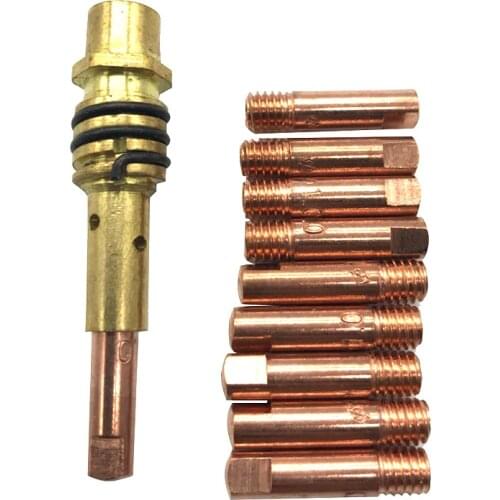 15AK Nozzle Iron Attachment Binzel Torch with Gun Consumables Electrode Mb15ak Binzel Acsess For MIG Welding Machine 11pcs/set