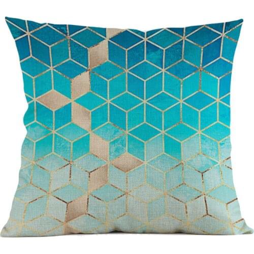 Geometric Pillow Case Fashion Printed Decorative Silk Pillowcase Cushion Covers Sofa Home Decor Velvet Cushion Cover For Pillow
