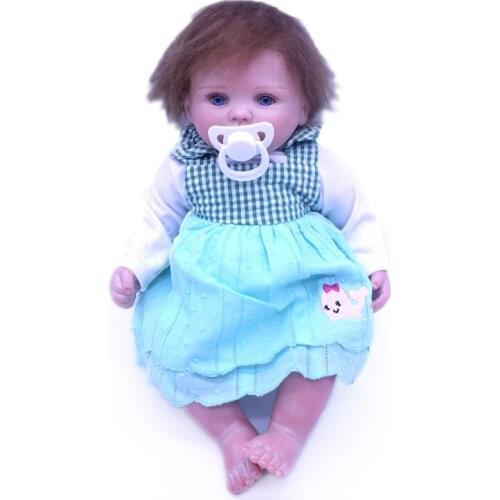 New Arrive! 16 Inch 42CM Reborn Doll Blue Eyes High Quality Silicone Toy Childs Companion Toys For Children Over 3 Years Old