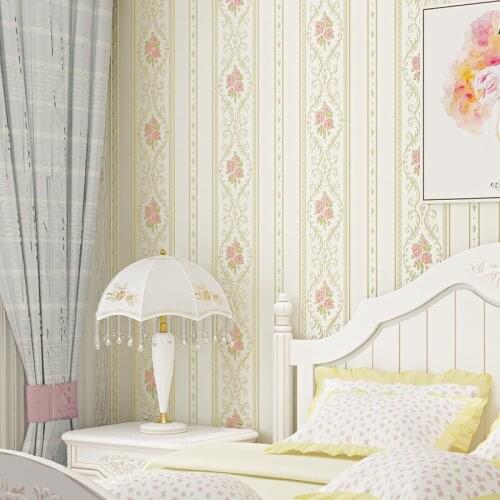 Vintage European Flower Stripe Wallpaper 3d Romantic Self Adhesive Mural Floral Bedroom Wall Papers Household Decorations J138