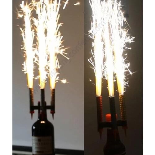 Birthday Candle Cake Fountain Clip Holder Ice Night Club Sparkler Champagne Bottle Magic Burning Surprise Firework Decor Party
