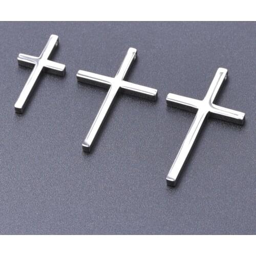 3pcs Cross Pendant Stainless Steel Charms For Jewelry Making Necklace Anklets Handmade Glossy Crosses Accessories Earrings Charm