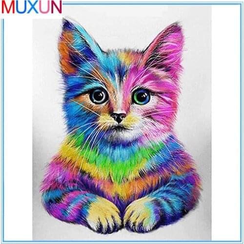 Full Square/Round 5D Diy Diamond Painting Cat Picture Of Rhinestone Diamond Embroidery Animal Cross Stitch Mosaic Handmade Gift
