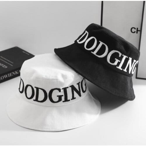 Simple Spring And Summer Fisherman Hat Cotton Letter Embroidery Pattern Fashion All-Match Outdoor Sun Protection