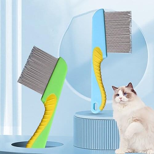 Pet Flea Comb For Long-Haired Pets Gatos Accesorios для кошек Dog Hair Remover Dog Close-Toothed Grooming Brush Pet Supplies