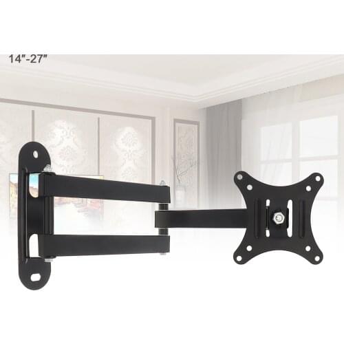 10KG Adjustable TV Wall Mount Bracket Flat Panel TV Frame Support 15° Tilt with Small Wrench for 14-27 Inch LCD LED Monitor