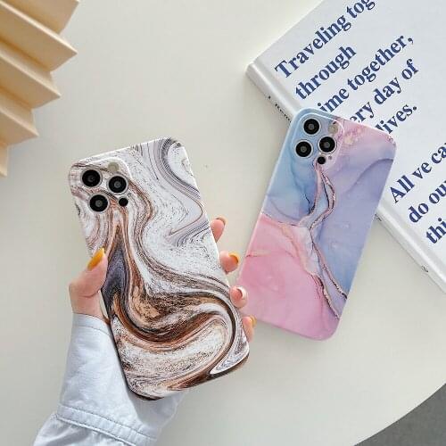 Luxury Marble StonePhone Case For iPhone 11 12 Pro Max XS Max X XR 7 8 Plus Mini SE 2020 Soft Silicone Bumper Back Cover