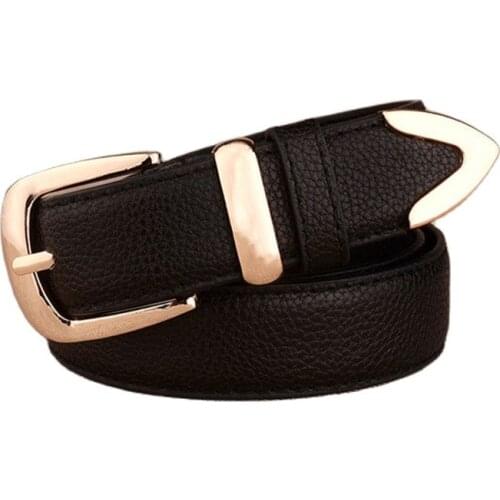 Luxury Womens Faux pu Belt golden pin Buckles Wild Ladies Belt 105 x 2.8cm Retro Fashion Thin Skinny Waistband for woman n30