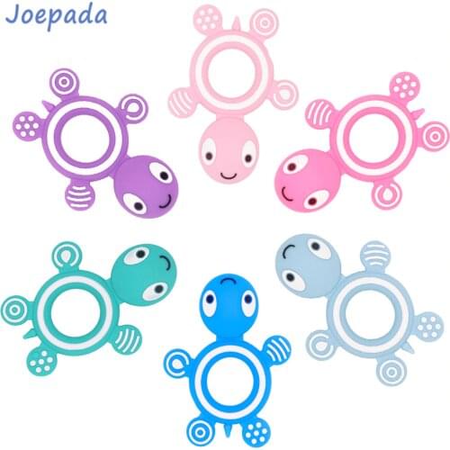 Joepada 1pc Turtle Silicone Teethers Food Grade Teething Necklace BPA Free Baby Shower Gifts Cartoon Animals Baby Teether Beads