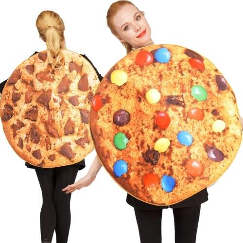 Halloween Funny Uniesx Costume Girl Cosplay Yummy Candy Bean Cookie Outfits Suit Women Cute Colorful Beans Double Sided Jumpsuit
