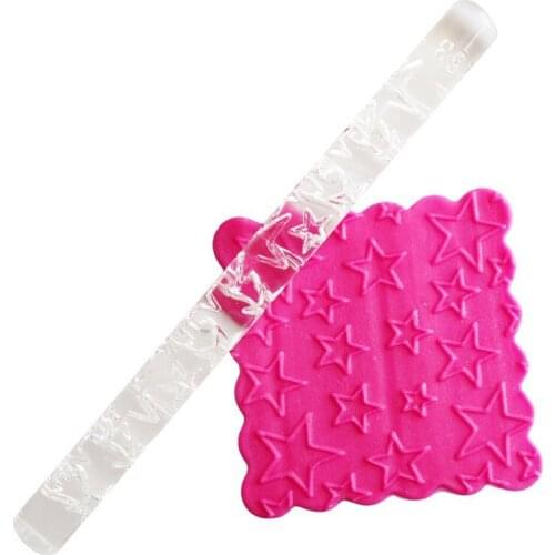 Stars Texture embossing acrylic Rolling Pin Stars for sugar craft Cake Fondant Pastry Decoration Tools Gift