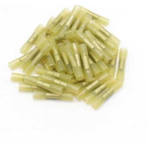 100PCS BHT0.5 Heat Shrinkable Butt Waterproof Connector 20-22AWG 0.3-0.5mm2 Splice Butt Heat Shrink Tube Joint Crimp Terminal