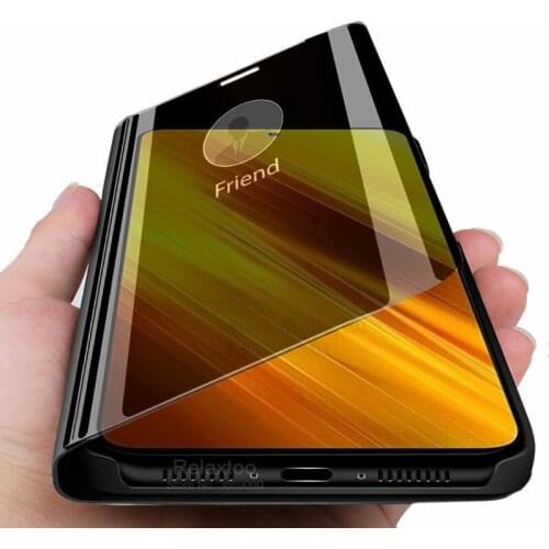 Smart mirror flip phone cover case for xiaomi Poco X3 pro xiomi Poco X 3 pro pocox3 pocox 3 nfc magnetic stand coque funda