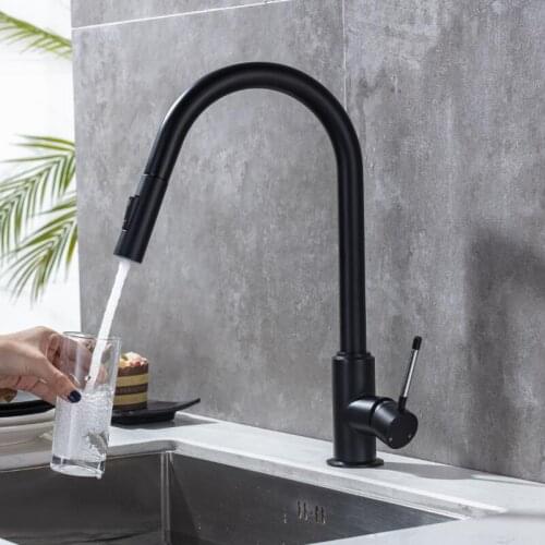 Pull Out Kitchen Faucet Brushed Gold Kitchen Faucet Black Sink Mixer Tap 360 degree rotation kitchen mixer taps Kitchen Tap