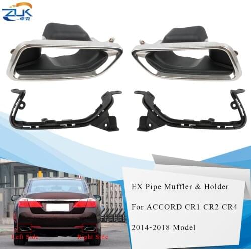 ZUK EX Muffler Exhaust Pipe End Finisher Tailpipe & Bracket Holder For HONDA For ACCORD 2014 2015 2016 2017 2018 2.0L 2.4L V6