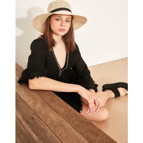 Womens Mercerized Beach Hat Dark Mink foldable women oversized line 70cm diameter large brim summer sun beach hats wholesale