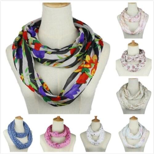 Women ring scarf Floral rose Flower Printed Snood Ring Scarves Ladies Twill Viscose Infinity loop Scarfs Autumn spring summer