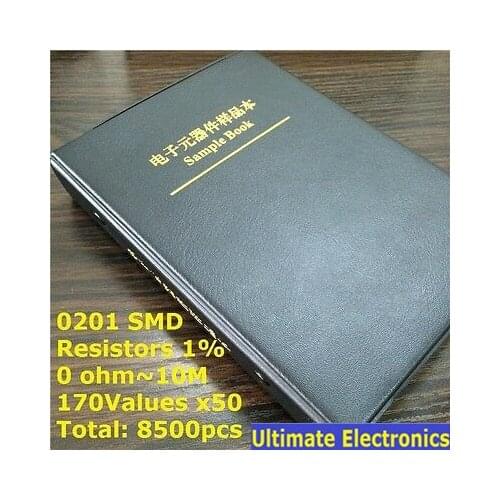 0201 SMD Resistor Sample Book 170values*50pcs=8500pcs 1% 0ohm to 10M Chip Resistor Assorted Kit