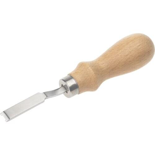 1Pcs Leather Edge Thinning Knife DIY Tool French Wide Wooden Handle Wide Leather Tools Stainless Steel