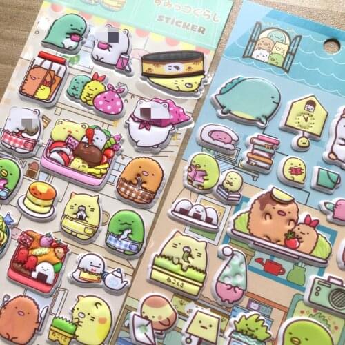 1Pc Cute Japanese Cartoon 3D Puffy Anime Stickers Scrapbooking DIY Journal Sticker Diary Stationery Stickers Kids Toy Gifts