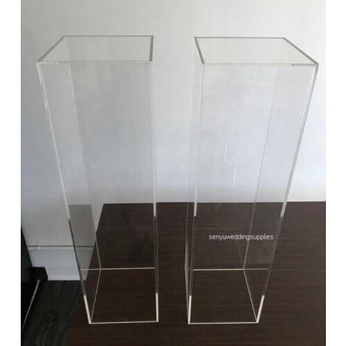 2pcs/set)Wedding Decoration Acrylic Clear Flower Stands Pillar Column Centerpieces senyu2011
