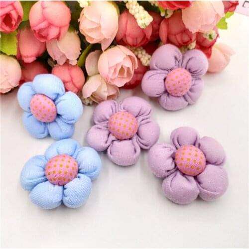 20Pcs/Lot Diy Fabric Flower Appliques For DIY Accessories Craft Handmade Decoration