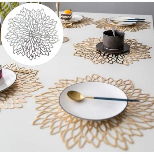 38cm Round Hollow Flower Coaster Table Bowl Dish Pad Mat Placemat Festival Party Decor