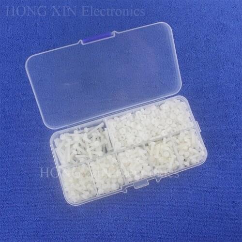 940pcs/set Nylon Screws Nuts White Plastic Screw Button Head screw Round head M2.5*4/6/8/10/12/18 Scres kit