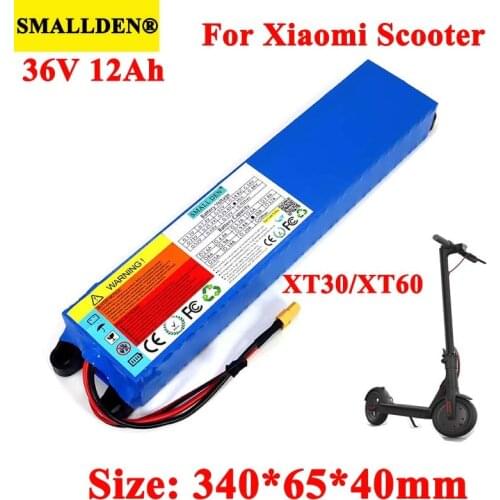 SMALLDEN 36V 12Ah 18650 lithium battery pack For Xiaomi M365 Foldable Smart Electric Scooter Mi Light Skateboard Power Supply