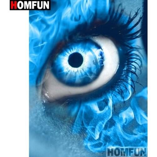 HOMFUN Full Square/Round Drill 5D DIY Diamond Painting "Blue eyes" Embroidery Cross Stitch 5D Home Decor A15238