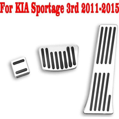 Aluminum allo Car Styling Accelerator Gas Pedal Brake Pedal Cover AT For KIA Sportage 3rd 2011 2012 2013 2014 2015 Accessories