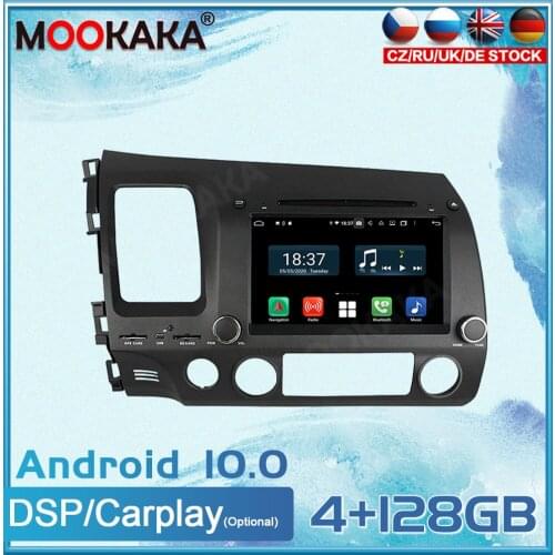Android 10 For Honda Civic 2006-2011 Car Multimedia Player GPS Navigation Head Unit Auto Radio Stereo Tape Recorder Carplay