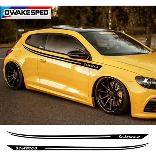 Car Door Waist Line Decor Stickers For-Volkswagen Scirocco Exterior Accessories Auto Body Vinyl Decals Sport Stripes Stickers
