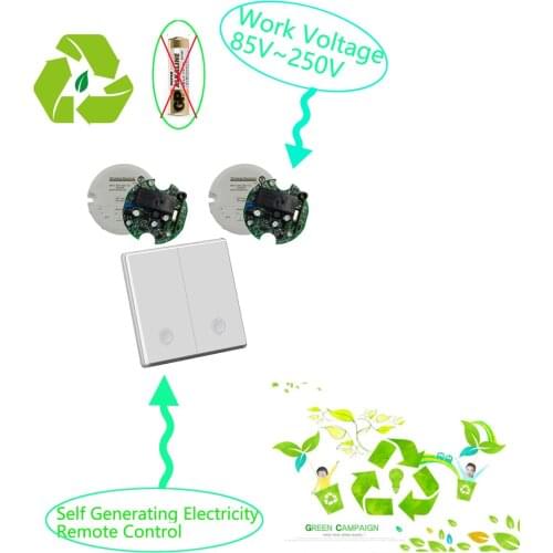 110V 220V 85V-250V Anti-interference Wireless Switch Smart Self Generator Electric Power Supply Wall Panel Remote Control Lamp