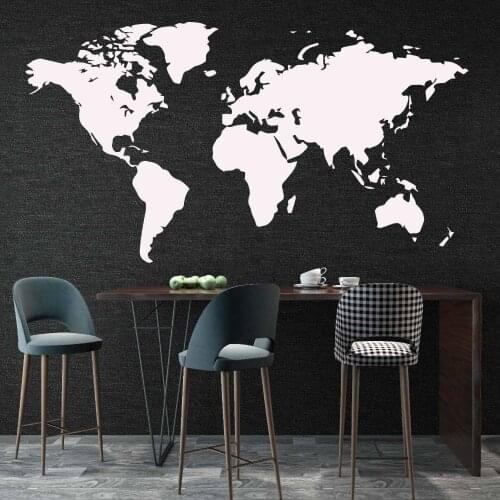 Large World Map Wall Stickers For House Decor Vinyl Decals Living Room Map Sticker Bedroom Decor Wallpaper ملصقات