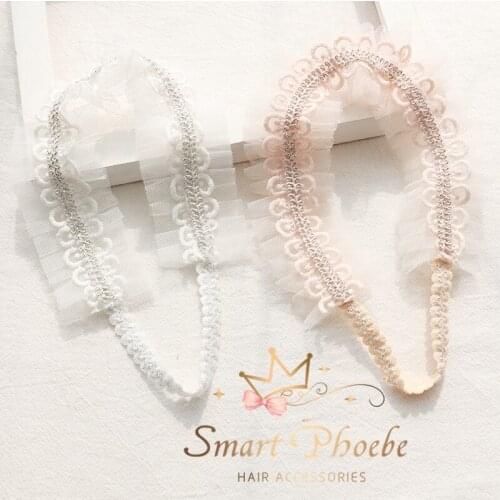 Boutique 10pcs Fashion Cute Glitter Crochet Floral Headbands Tulle Soft Hairbands Princess Headwear Newborn Hair Accessories