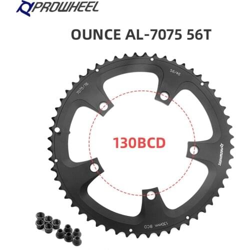 PROWHEEL road foldable Bicycle Chainring 130BCD 56T 53T Sprocket Aluminum Alloy/AL-7075 CNC 8/9/10/11S Chain Wheel bike parts