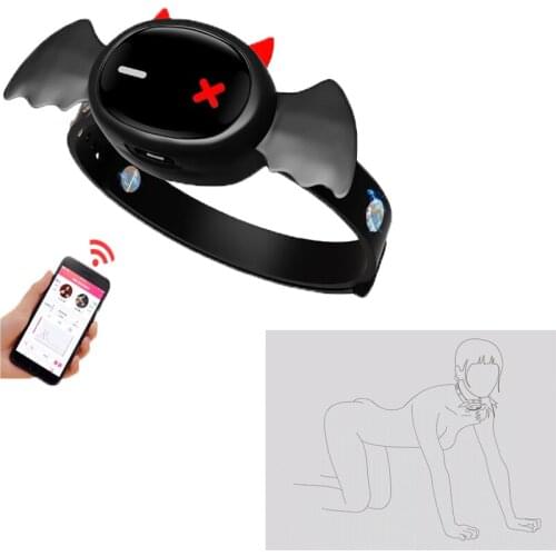 Electro Shock Bdsm Sex Toy Collar Slave Bondage Restraint APP Remote Control Restraint Devil Collar Adult Sex Toys For Couple
