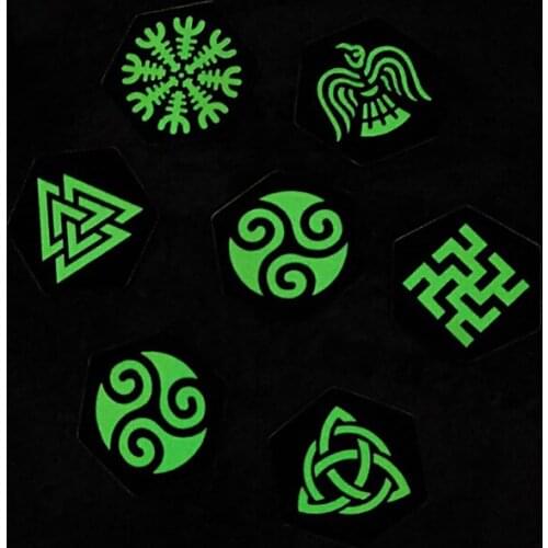 Noctilucent Hexagon Viking Compass Vegvisir Patch Norse Rune Aegishjalmr IR Laser LOGO Armband Totem Tactical Badge