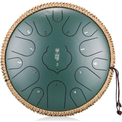 Huashu D 15 notes tones 12.5 inch Carbon Steel Round tongue drum Handpan Empty Percussion Instrument Professional drummer Bongo