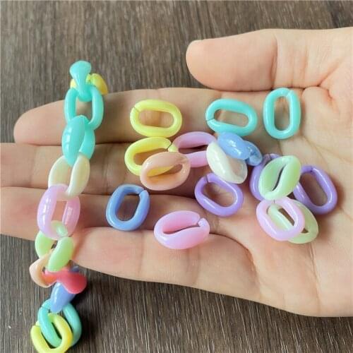 JunKang Random Acrylic Colorful Connecting Buckle DIY Making Chain Jewelry Crafts Necklace Supplies Accessories