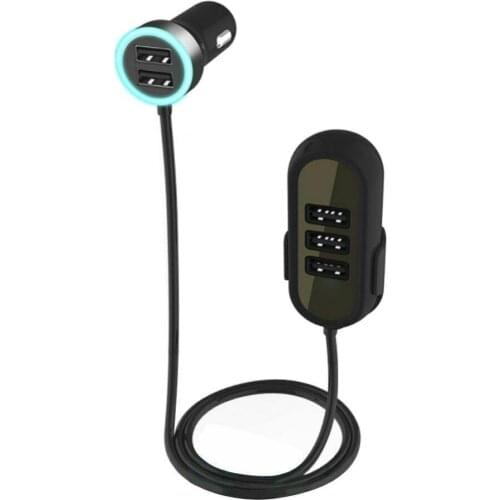 50% Hot Sell Front and Rear Seat 5 USB PD18W QC3.0 Fast Charging Wired Car Charger Adapter