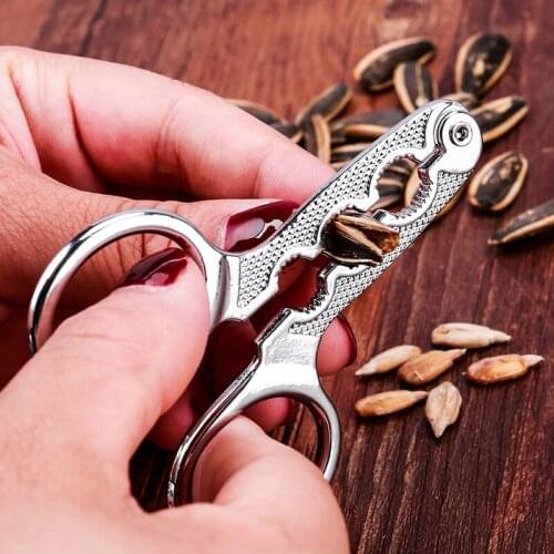 Alloy Multi-Function Nibbling Melon Seeds Pliers Shelling Device Artifact Lazy Pine Nut Clip Scissors Peeling Shell Home Tool