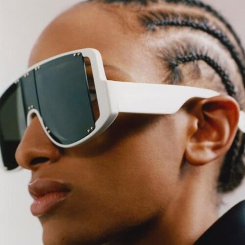 Fashion Square Sunglasses Men Oversized One-piece Shades Women Luxury Brand Man Steampunk Trend Sun Glasses Unique Eyewear UV400