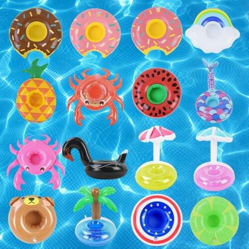 1pcs Inflatable Cup Holder Summer Theme Swimming Pool Party Floating Drink Cup Holder Decoration Bar Coasters Floatation Devices