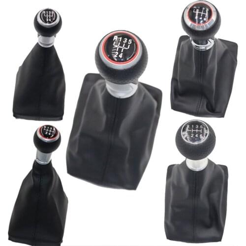Black line 5/6 Speed Car Shift Gear Knob Lever Gaitor Boot Cover for Audi AUDI A4 B6 B7