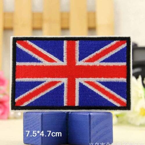 UK National United Kingdom England Flag Iron On Patch Clothes Patch For Clothing Girls Boys Embroidered Patch