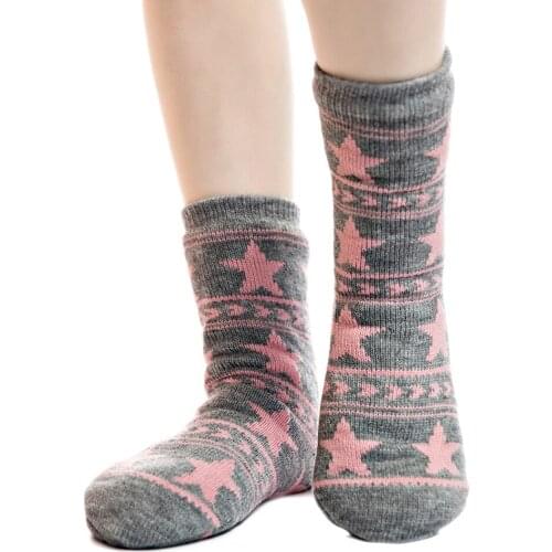 FRALOSHA New Floor Garter Seamless Anti-slip Lining Stars Pattern Indoor Floor Slippers Socks Knit Socks Household Slippers